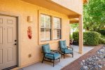A welcoming front patio